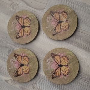 Coaster Set with Butterflys